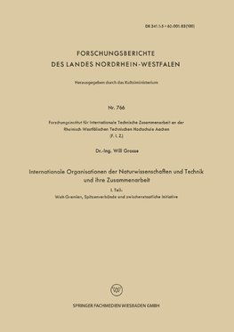 Internationale Organisationen der Naturwissenschaften und Technik und ihre Zusammenarbeit