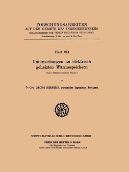 Untersuchungen an elektrisch geheizten Wärmespeichern