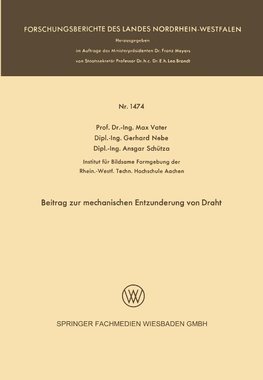 Beitrag zur mechanischen Entzunderung von Draht