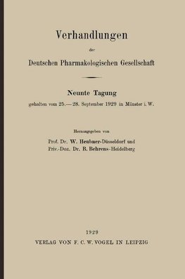 Verhandlungen der Deutschen Pharmakologischen Gesellschaft