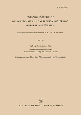 Untersuchungen über den Abhebedruck von Brenngasen