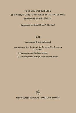 Untersuchungen über den Umsatz bei der explosiblen Zersetzung von Azetylen