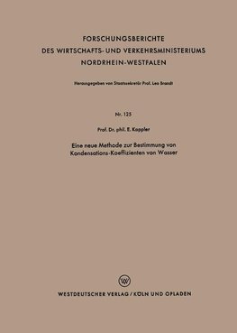 Eine neue Methode zur Bestimmung von Kondensations-Koeffizienten von Wasser