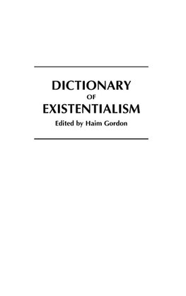 Dictionary of Existentialism