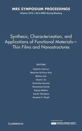 Craciun, V: Synthesis, Characterization, and Applications of