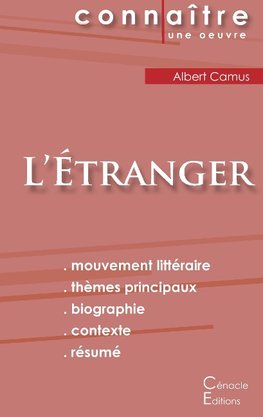 Fiche de lecture L'Étranger de Albert Camus (analyse littéraire de référence et résumé complet)