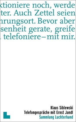 Siblewski, K: Telefongespräche mit Ernst Jandl