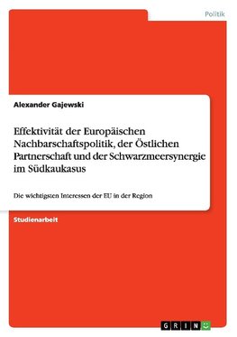 Effektivität der Europäischen Nachbarschaftspolitik, der Östlichen Partnerschaft und der Schwarzmeersynergie im Südkaukasus