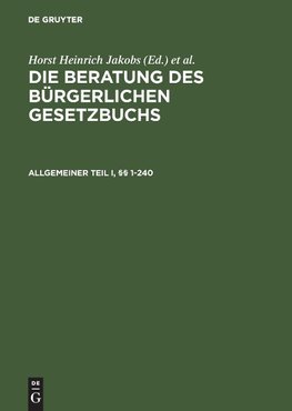 Allgemeiner Teil I und II, §§ 1-240