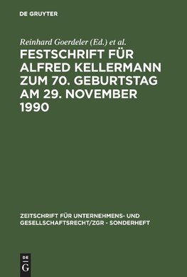 Festschrift für Alfred Kellermann zum 70. Geburtstag am 29. November 1990