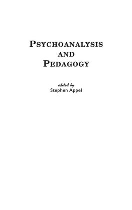 Psychoanalysis and Pedagogy