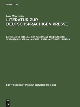 89199-98384. Länder außerhalb des deutschen Sprachraums. Afrika - Amerika - Asien - Australien - Europa