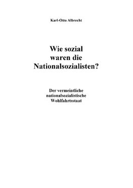 Wie sozial waren die Nationalsozialisten?