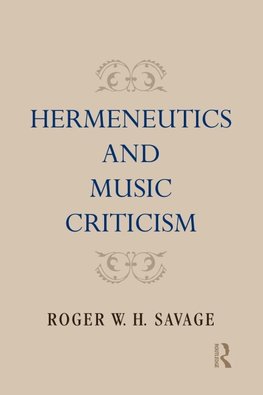 Hermeneutics and Music Criticism