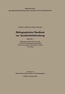 Bibliographisches Handbuch zur Sprachinhaltsforschung