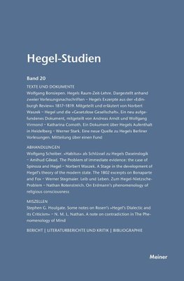 Hegel-Studien / Hegel-Studien Band 20 (1985)