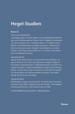 Hegel-Studien / Hegel-Studien Band 22 (1987)