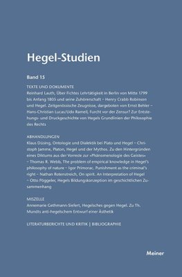 Hegel-Studien / Hegel-Studien