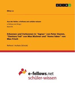 Erkennen und Verkennen in "Agnes" von Peter Stamm, "Dantons Tod" von Max Büchner und "Homo faber" von Max Frisch