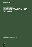 Interpretation und Wissen