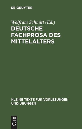 Deutsche Fachprosa des Mittelalters