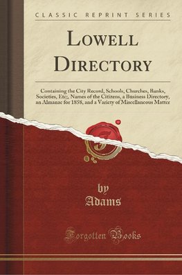 Adams, A: Lowell Directory