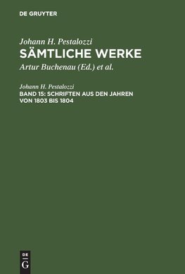 Schriften aus den Jahren von 1803 bis 1804