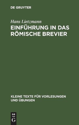 Einführung in das römische Brevier