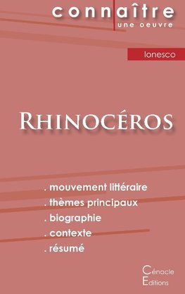 Fiche de lecture Rhinocéros de Eugène Ionesco (analyse littéraire de référence et résumé complet)