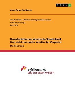 Herrschaftsformen jenseits der Staatlichkeit. Drei nicht-normative Ansätze im Vergleich