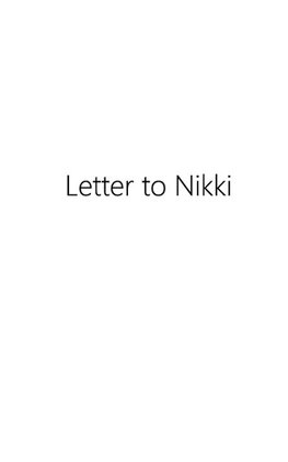 Letter to Nikki