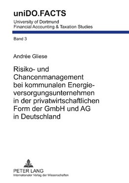 Risiko- und Chancenmanagement bei kommunalen Energieversorgungsunternehmen in der privatwirtschaftlichen Form der GmbH und AG in Deutschland