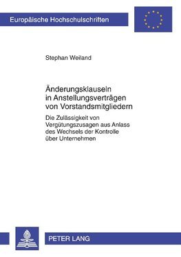 Änderungsklauseln in Anstellungsverträgen von Vorstandsmitgliedern