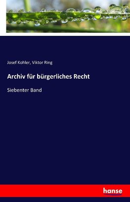 Archiv für bürgerliches Recht