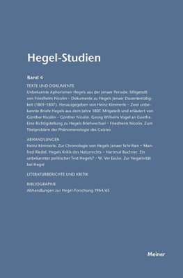 Hegel-Studien / Hegel-Studien Band 4 (1967)