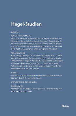 Hegel-Studien / Hegel-Studien Band 32 (1997)