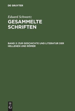 Zur Geschichte und Literatur der Hellenen und Römer