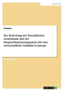 Die Bedeutung der Europäischen Zentralbank und des Hauptrefinanzierungssatzes für eine wirtschaftliche Stabilität in Europa