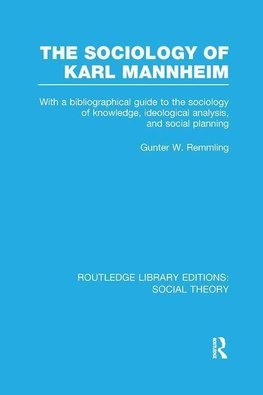 Remmling, G: Sociology of Karl Mannheim