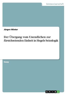 Der Übergang vom Unendlichen zur fürsichseienden Einheit in Hegels Seinslogik