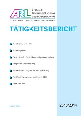 Tätigkeitsbericht der ARL 2013/2014