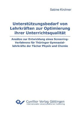 Unterstützungsbedarf von Lehrkräften zur Optimierung ihrer Unterrichtsqualität