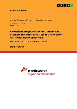 Gewerkschaftspluralität im Betrieb. Die Problematik beim Schaffen und Anwenden tariflicher Betriebsnormen