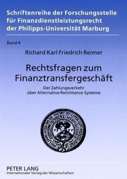 Rechtsfragen zum Finanztransfergeschäft