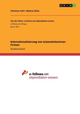 Internationalisierung von wissensintensiven Firmen