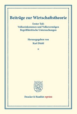 Beiträge zur Wirtschaftstheorie.