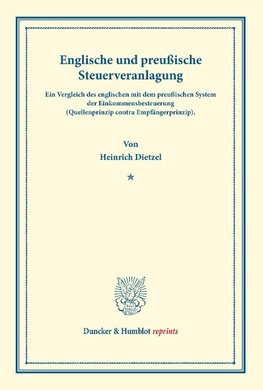 Englische und preußische Steuerveranlagung.