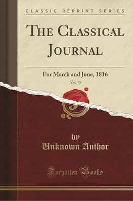 Author, U: Classical Journal, Vol. 13