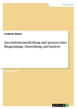 Investitionsentscheidung und -prozess einer Biogasanlage. Darstellung und Analyse