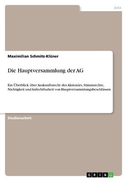 Die Hauptversammlung der AG